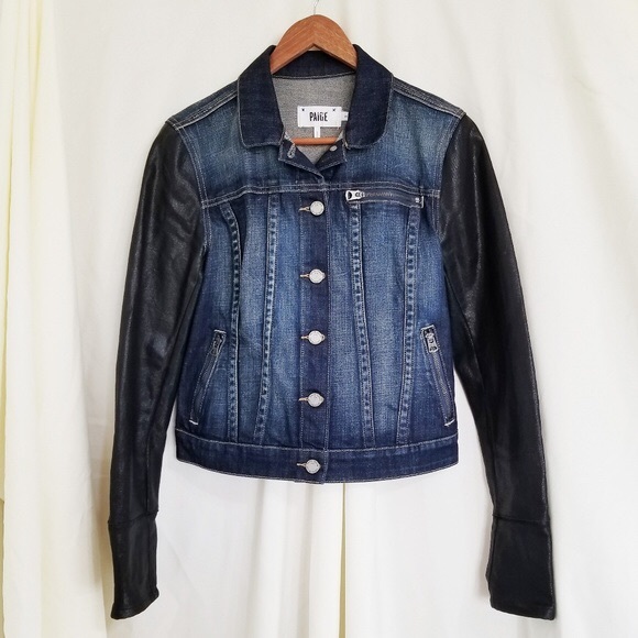 PAIGE Jackets & Blazers - *new* PAIGE denim jacket with coated sleeves